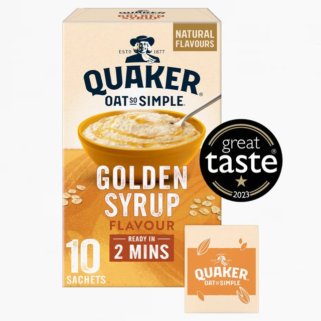 Quaker Oat So Simple Golden Syrup Porridge Sachets Cereal 10 per pack