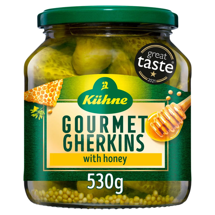 Kuhne Gourmet Gherkins with Honey 530g