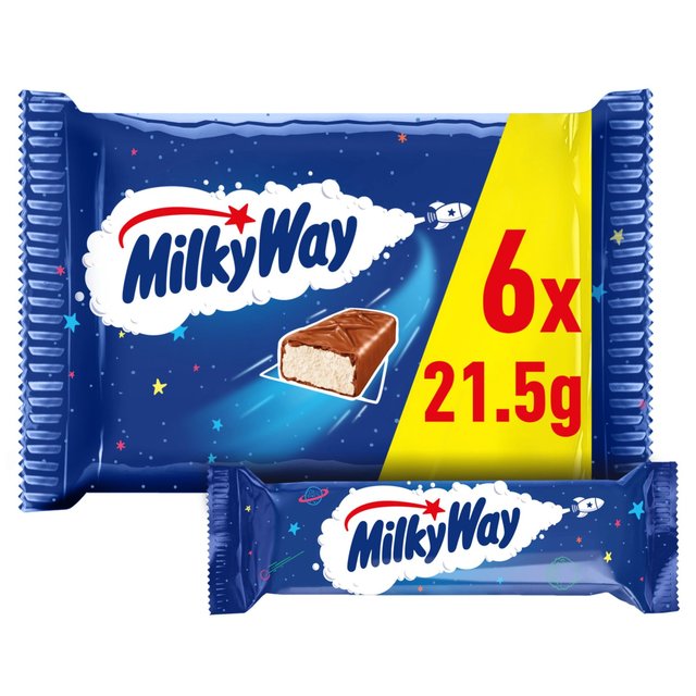 Milky Way Nougat & Milk Chocolate Snack Bars Multipack 6 x 21.5g