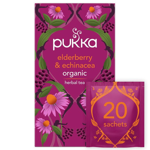 Pukka Tea Herbs Elderberry & Echinacea with Elderflower Tea Bags 20 per pack