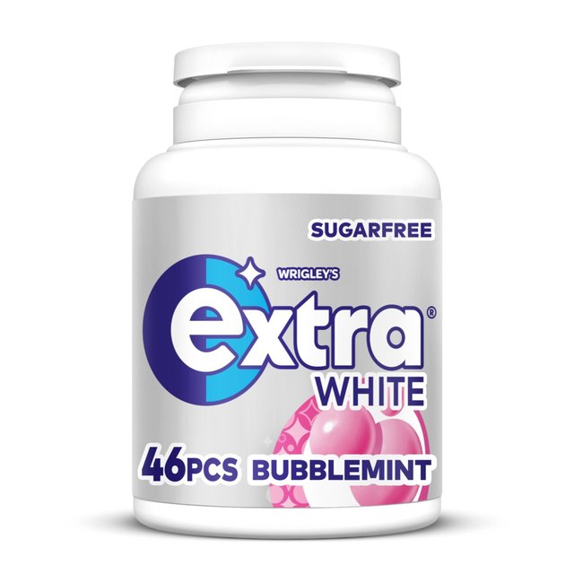 Extra White Bubblemint Sugarfree Chewing Gum Bottle 46 Pieces 64g