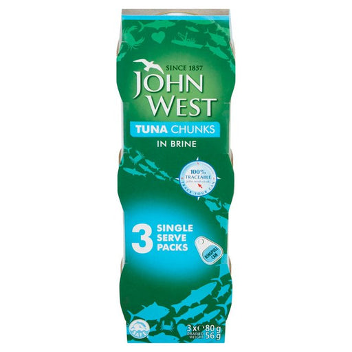 John West Tuna Chunks In Brine 3 Pack 3 x 80g