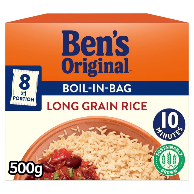 Ben's Original Boil In Bag Long Grain Rice 8 x 62.5g