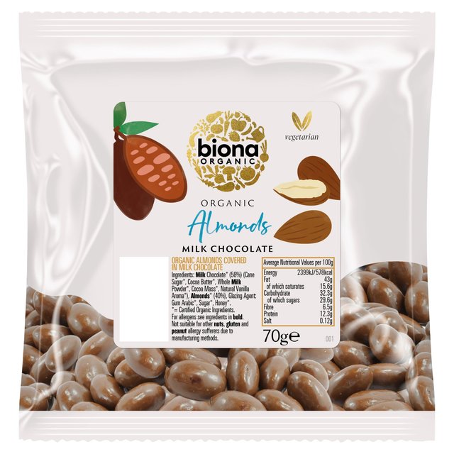 Biona Organic Almonds Milk Chocolate 70g