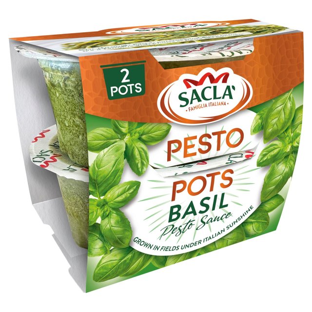 Sacla' Classic Basil Pesto Pots 2 x 45g