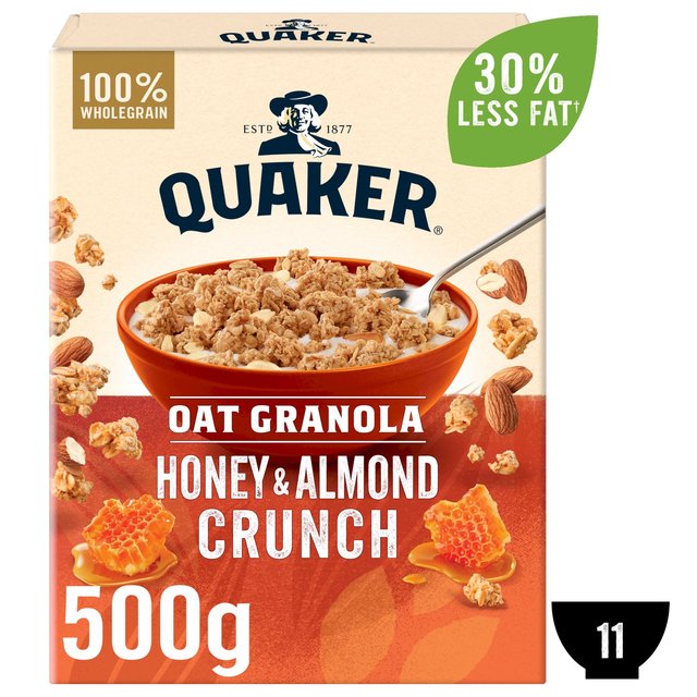 Quaker Oat Granola Honey & Almond Cereal 500g