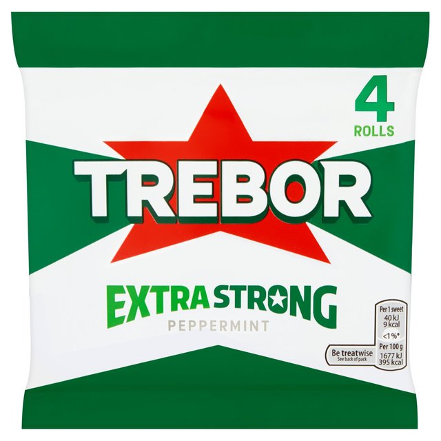 Trebor Extra Strong Peppermint Mint Rolls 4 x 41.3g