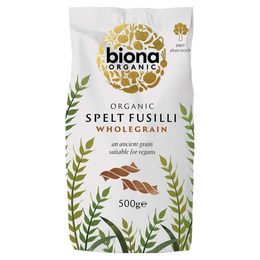 Biona Organic Spelt Wholegrain Fusilli Pasta 500g