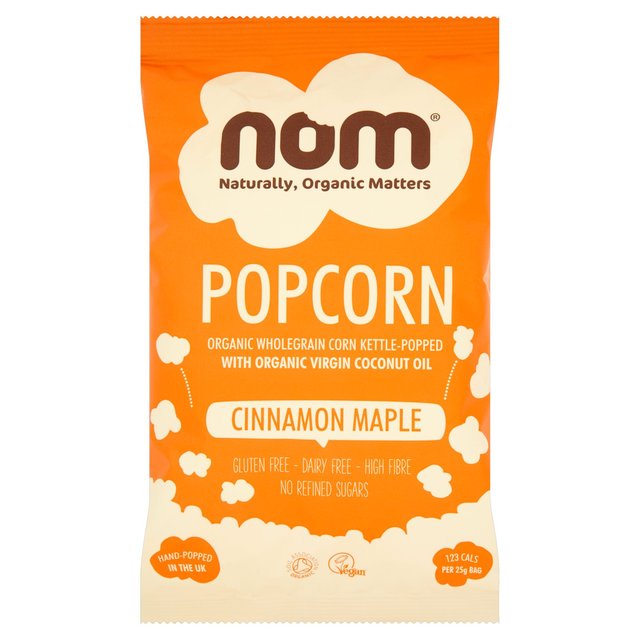 Nom Organic Cinnamon Maple Popcorn 25g