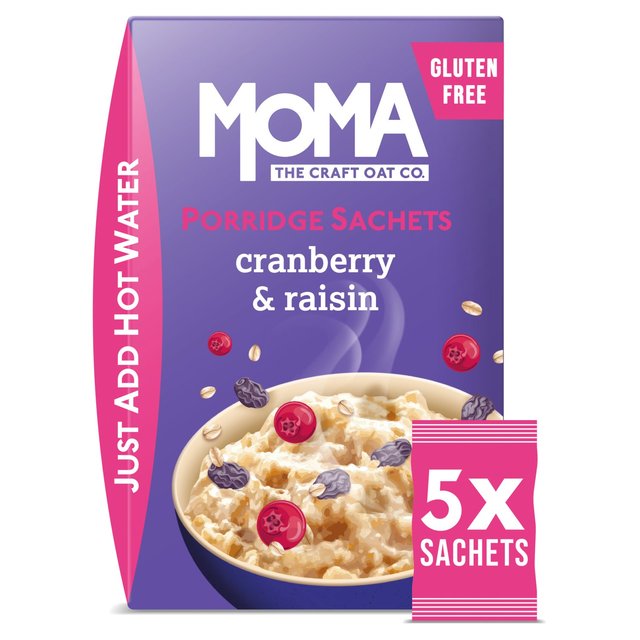 MOMA Cranberry & Raisin Porridge Sachets Gluten Free 5 x 70g 5 per pack