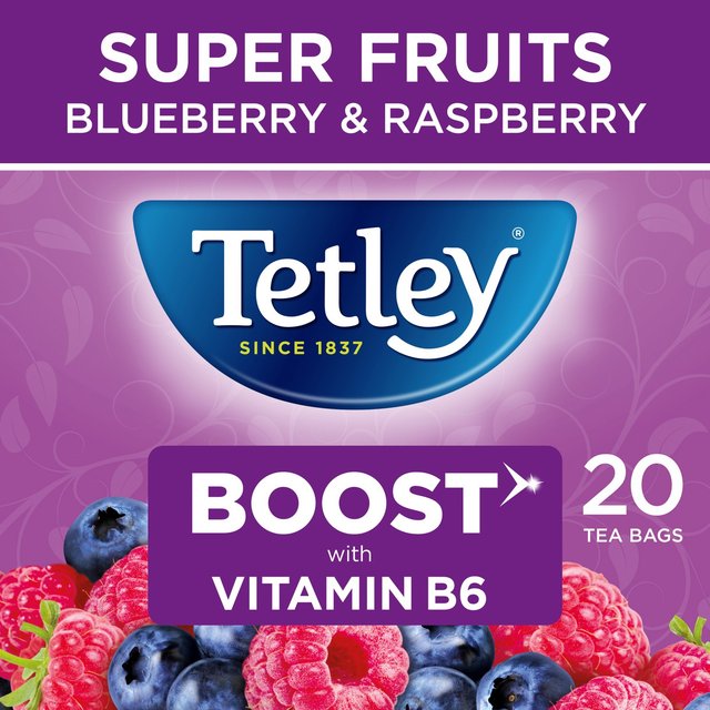 Tetley Super Fruit Tea Boost Blueberry & Raspberry Tea Bags 20 per pack