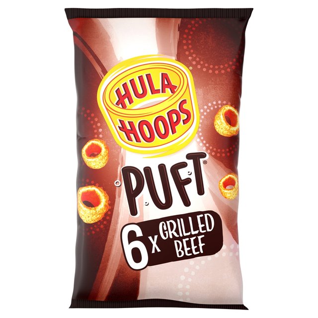 Hula Hoops Puft Beef Multipack Crisps 6 per pack