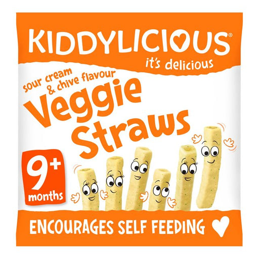 Kiddylicious Sour Cream & Chive Flavoured Veggie Straws Baby Snacks 12g