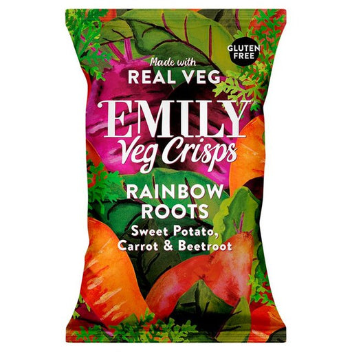 EMILY Veg Crisps Rainbow Roots Sweet Potato, Carrot & Beetroot Sharing 100g