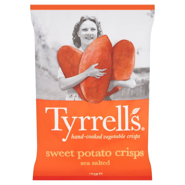 Tyrrells Lightly Sea Salted Sweet Potato Sharing Crisps 125g