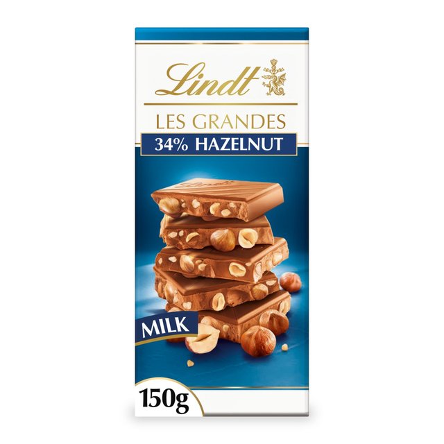 Lindt Les Grandes Hazelnuts Milk Chocolate Bar 150g