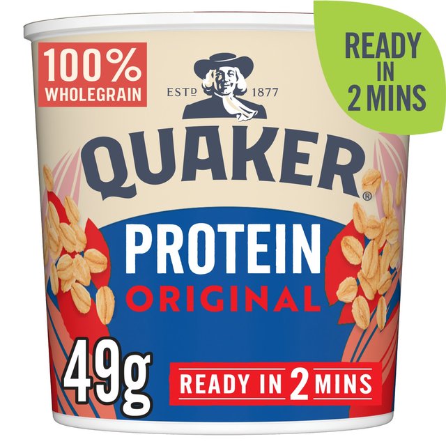 Quaker Oat So Simple Protein Porridge Cereal Pot Original 49g