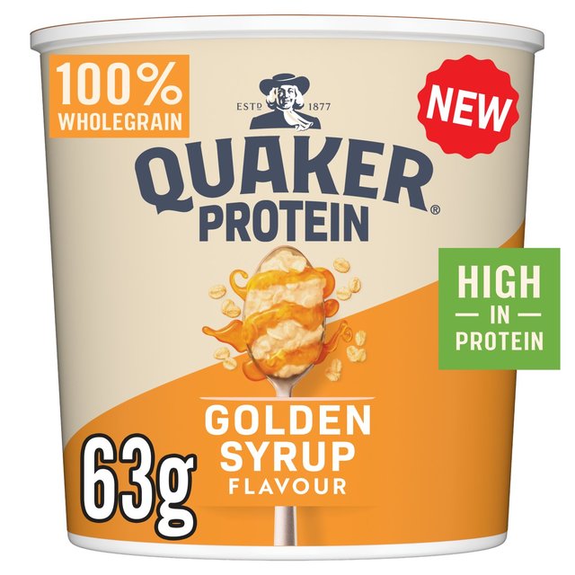 Quaker Oat So Simple Protein Porridge Cereal Pot Golden Syrup 63g