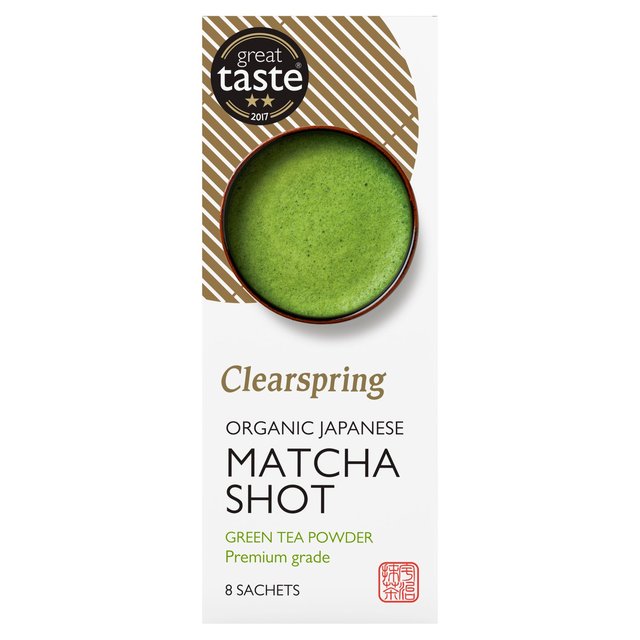 Clearspring Organic Japanese Matcha Shot Premium Grade Green Tea Powder 8 x 1g