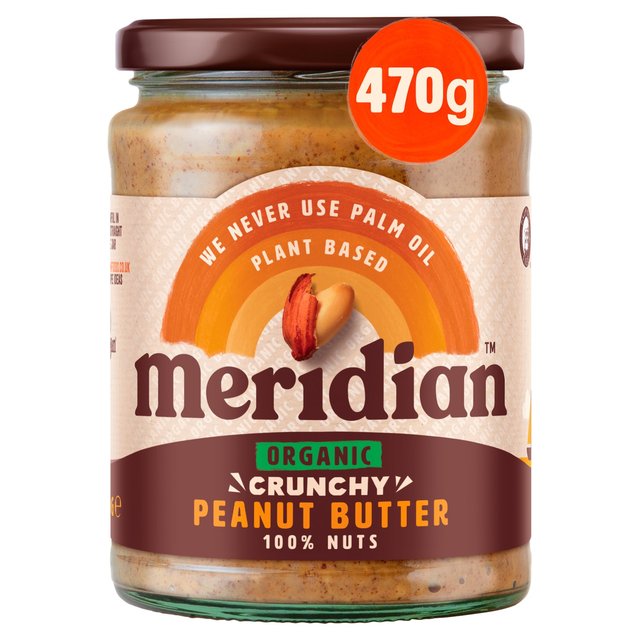 Meridian Organic Crunchy Peanut Butter 100% Nuts 470g