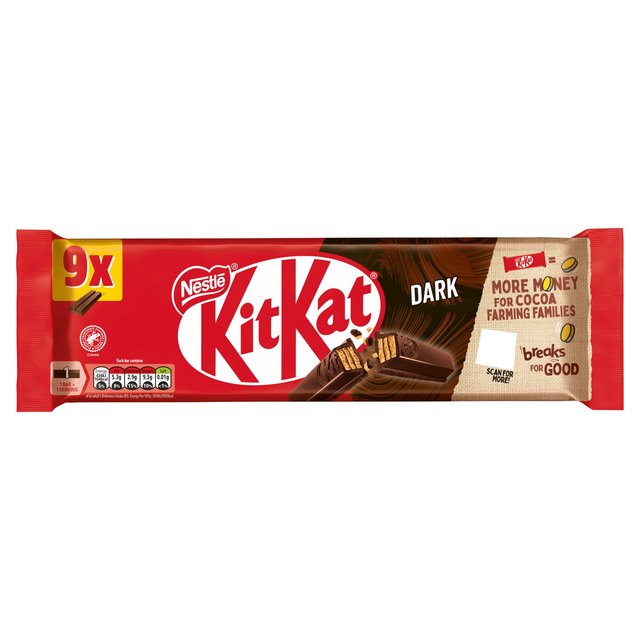 KitKat 2 Finger Dark Chocolate Biscuit Bar 9 x 20.7g