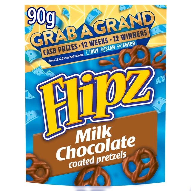 Flipz Milk Chocolate Covered Pretzels Pouch 90g