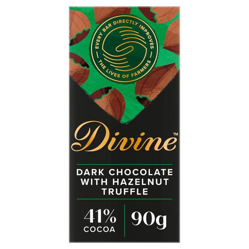 Divine Dark Chocolate with Smooth Hazelnut Bar 90g