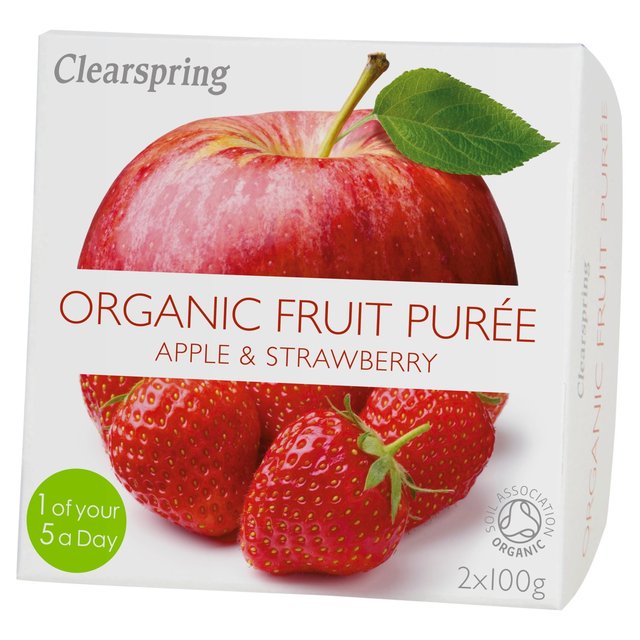 Clearspring Organic Apple & Strawberry Puree 2 x 100g