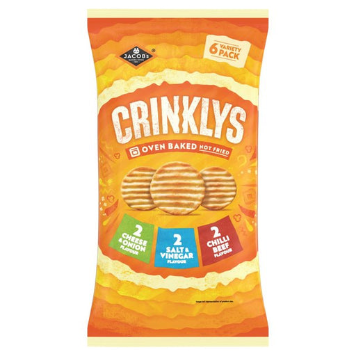 Jacob's Crinklys Variety Baked Snacks Multipack 6 per pack