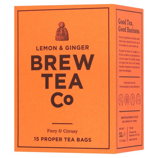 Brew Tea Co Lemon & Ginger Tea Bags 15 per pack