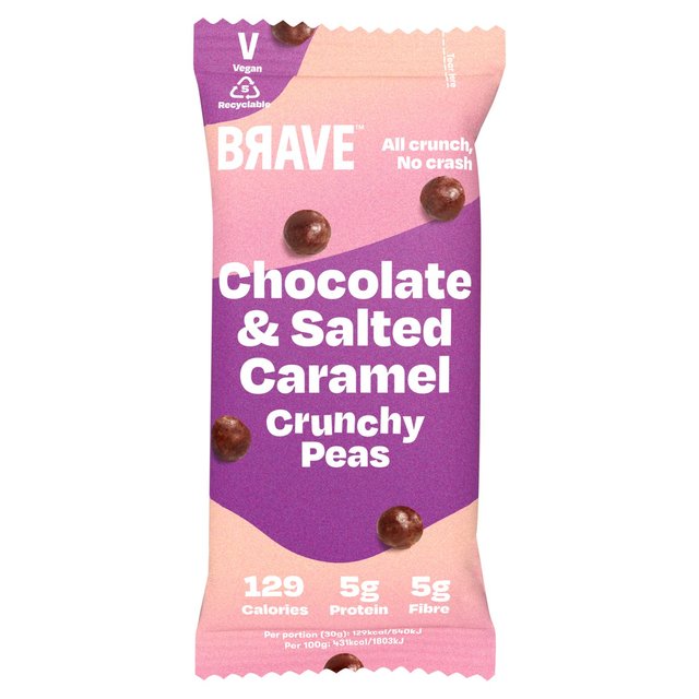 BRAVE Roasted Peas Chocolate & Salted Caramel 30g