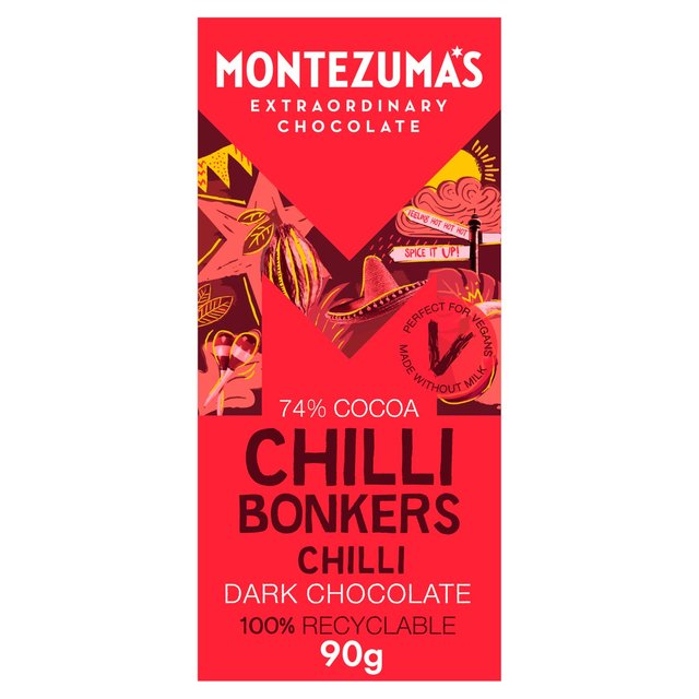 Montezuma's Chilli Bonkers Dark Organic Chocolate Bar 90g