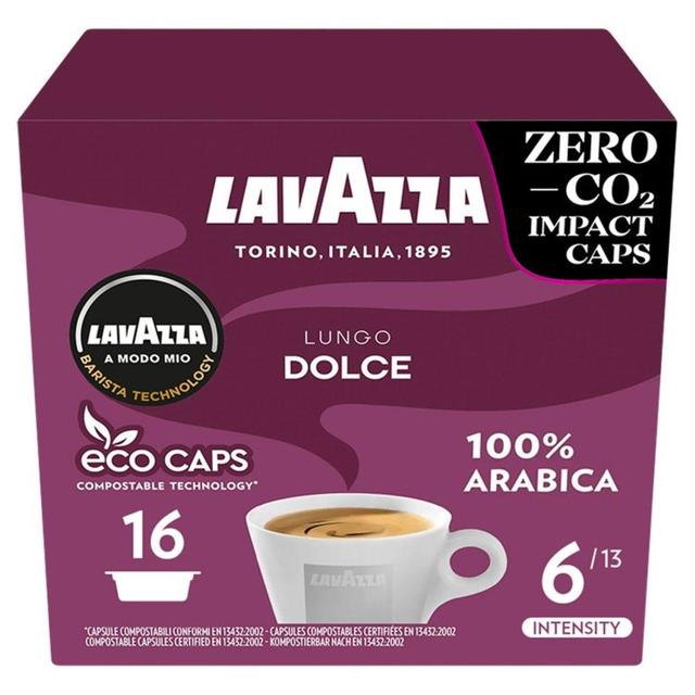 Lavazza A Modo Mio Lungo Dolce Capsules 16 per pack