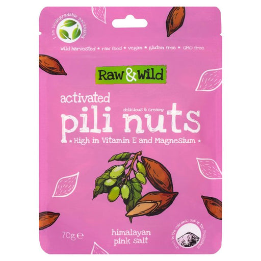 Raw & Wild Activated Pili Nuts Himalayan Pink Salt Organic 70g