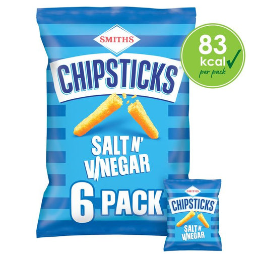 Smiths Chipsticks Salt & Vinegar Multipack Snacks 6 per pack