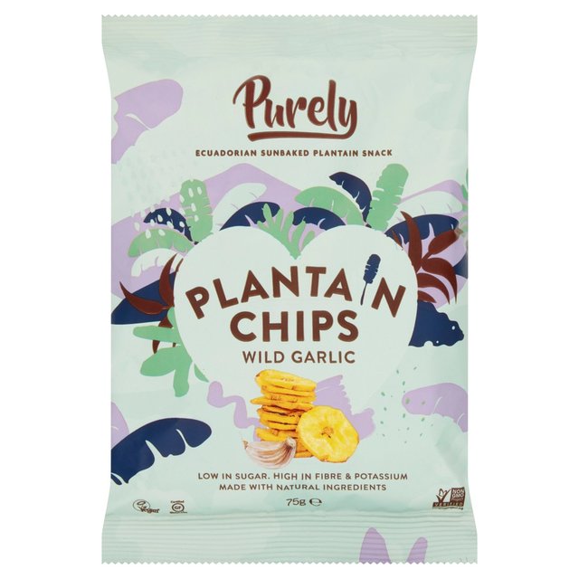 Purely Plantain Chips Wild Garlic 75g