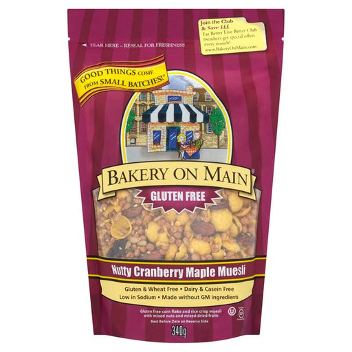 Bakery on Main Nutty Maple & Cranberry Muesli 340g