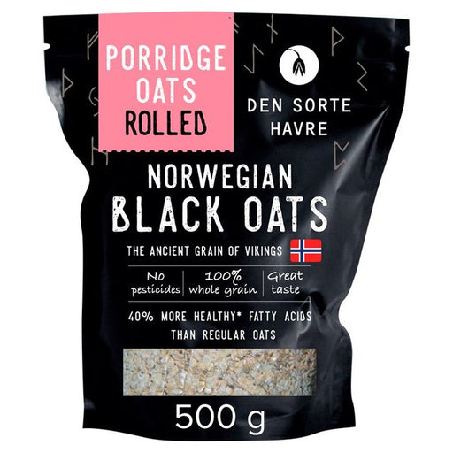 Den Sorte Havre Ancient Grain Black Oat Rolled Porridge Oats 500g