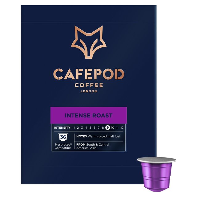 CafePod Intense Roast Nespresso Compatible Aluminium Coffee Pods 36 per pack