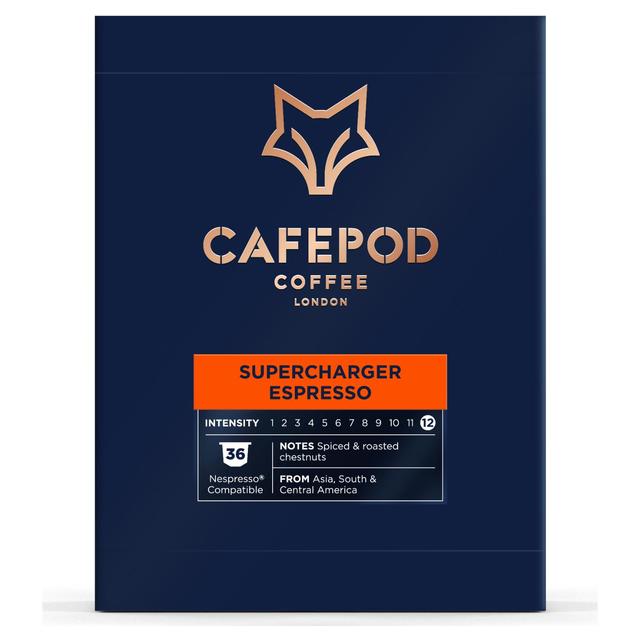 CafePod Supercharger Espresso Nespresso Compatible Aluminium Coffee Pods 36 per pack