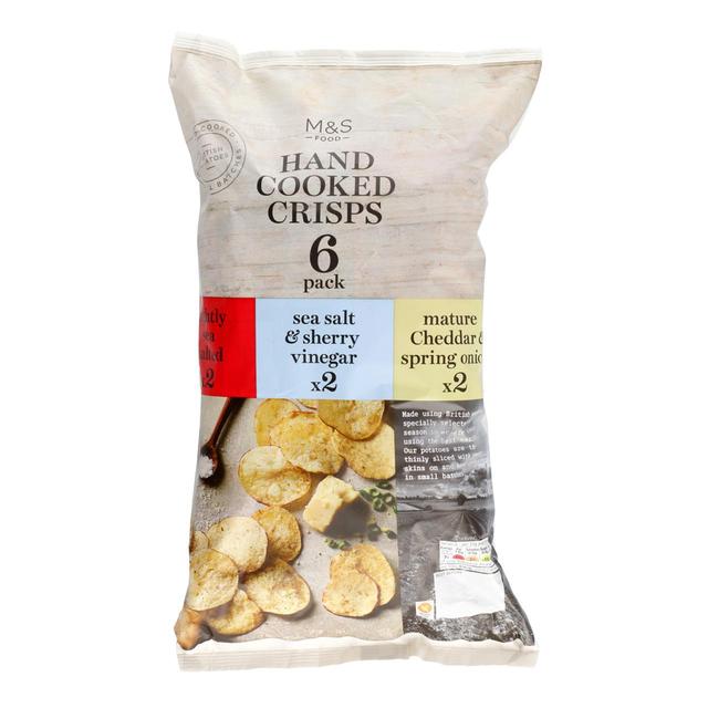 M&S Hand Cooked Crisps Assortment 6 per pack