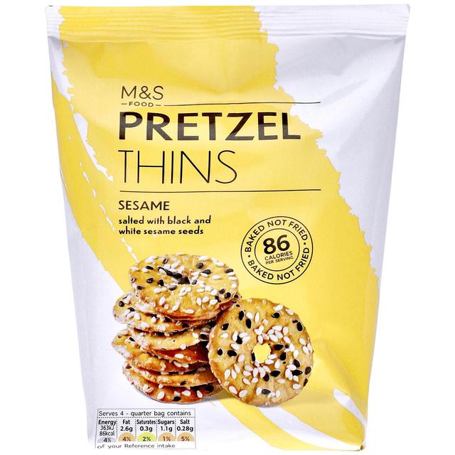 M&S Sesame Pretzel Thins 80g