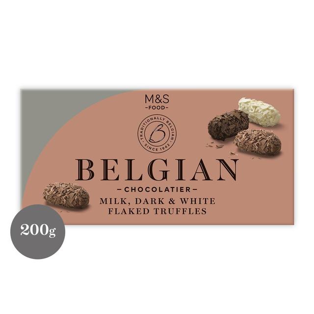 M&S Belgian Milk, Dark & White Chocolate Truffles 200g