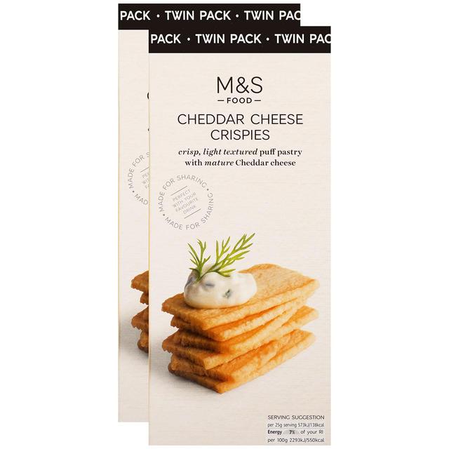 M&S Cheddar Cheese Crispies Twinpack 2 x 100g