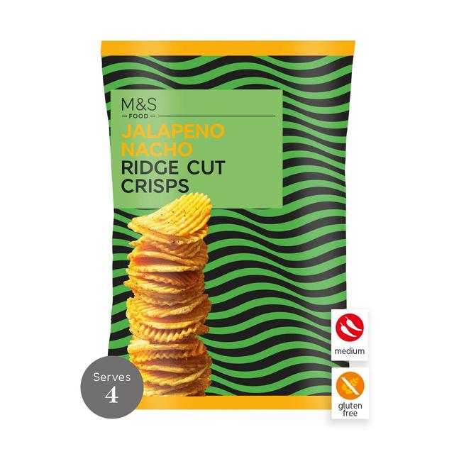 M&S Jalapeno Nacho Ridge Cut Crisps 135g