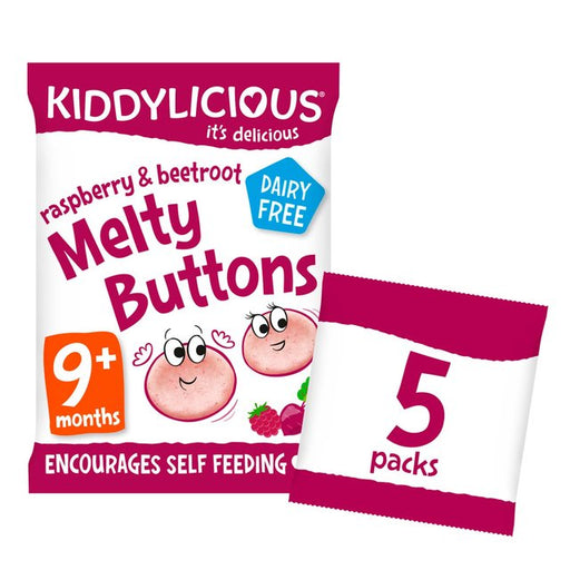 Kiddylicious Raspbery & Beetroot Melty Buttons Baby Snacks Multi 5 x 6g