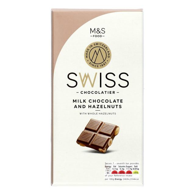 M&S Swiss Extra Fine Milk Chocolate with Hazelnuts 200g