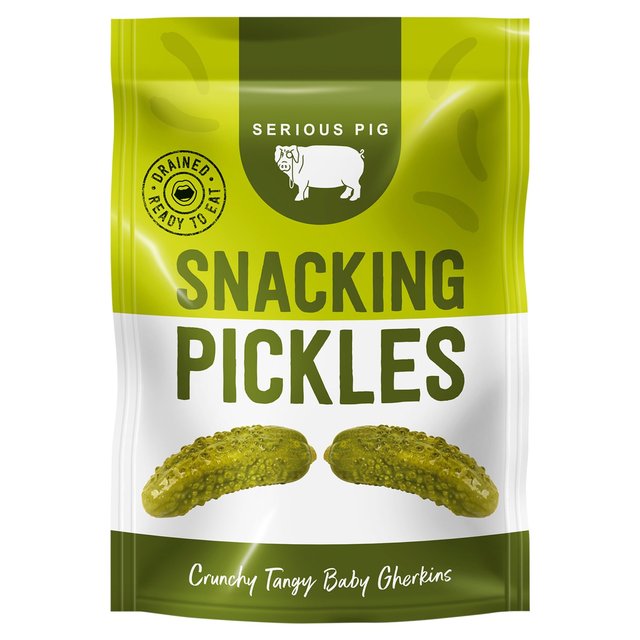 Serious Pig Snacking Pickles Crunchy Tangy Baby Gherkins 40g