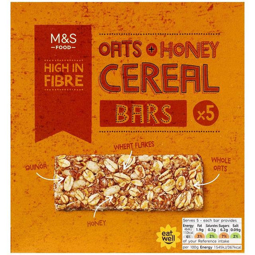 M&S Oats & Honey Cereal Bars 5 x 30g