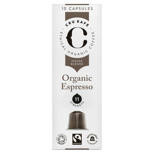 CRU Kafe Organic Espresso Blend Nespresso Compatible Capsules 10 per pack